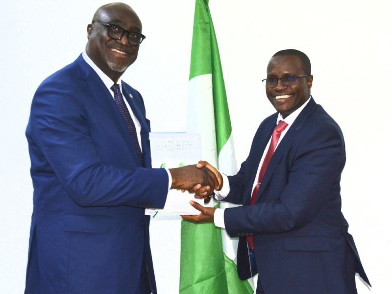 NBA President, Barr. Yakubu Chonoko Maikyau, SAN (left) and ICPC Chairman, Dr. Musa Adamu Aliyu, SAN (right) during the visit.