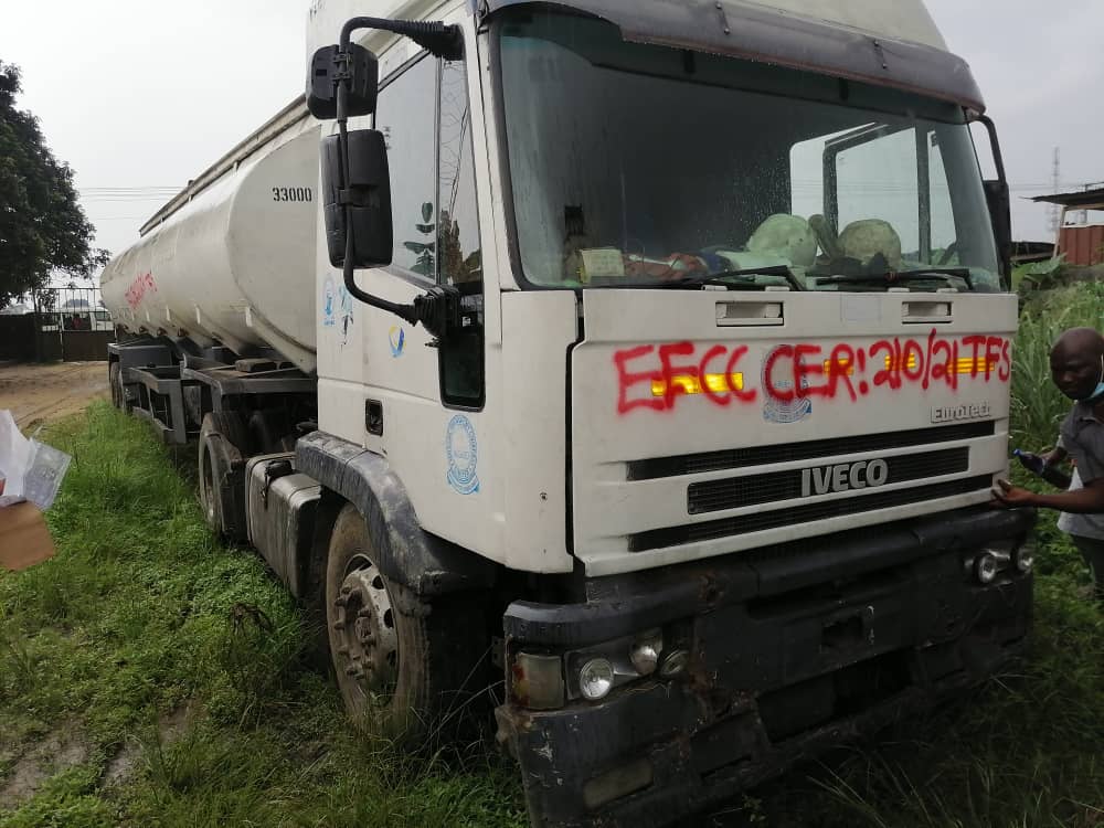 EFCC bad oil truck