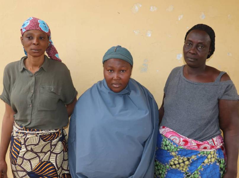 The three women Arrested during the protest.
