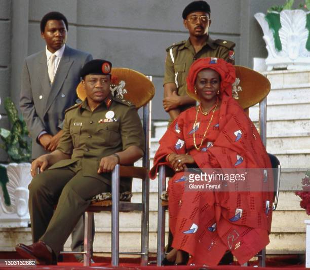 Nigerian President Ibrahim Babangida with his wife, Abuja, Nigeria, 1987. (Photo by Gianni Ferrari/Cover/Getty Images)