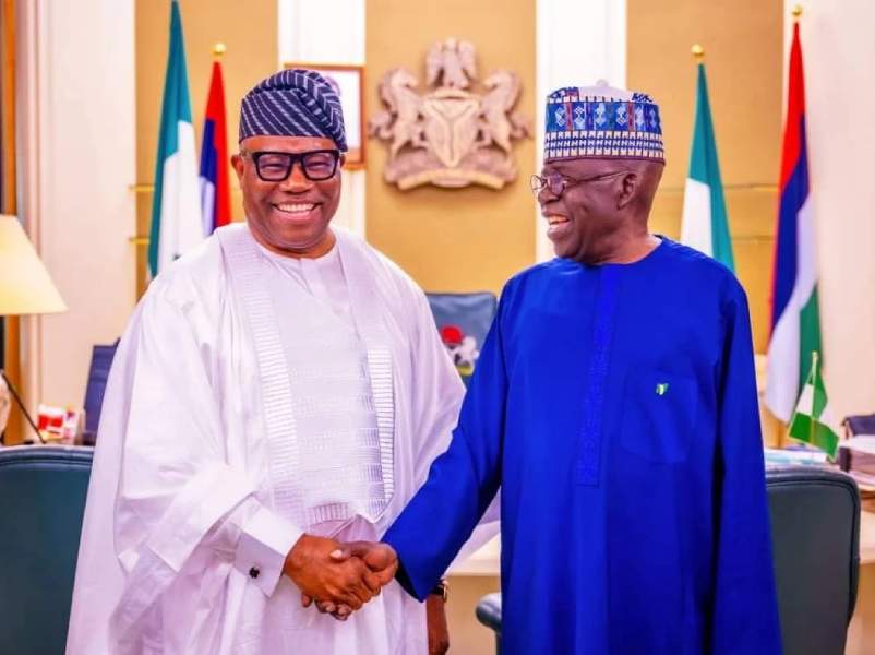 Senate President, Godswill Akpabio and President Bola Ahmed Tinubu 