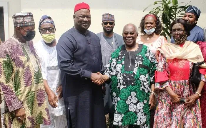 Senator Pius Anyim with Bode George and Onikepo Oshodi
