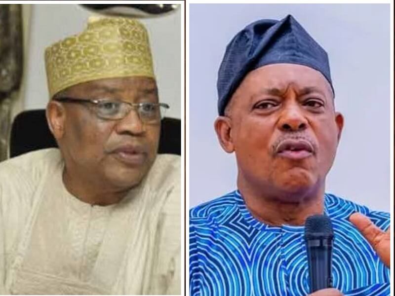 Ibrahim Babangida (Left) and Uche Secondus (Right)