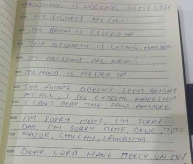 Amarachi suicide note