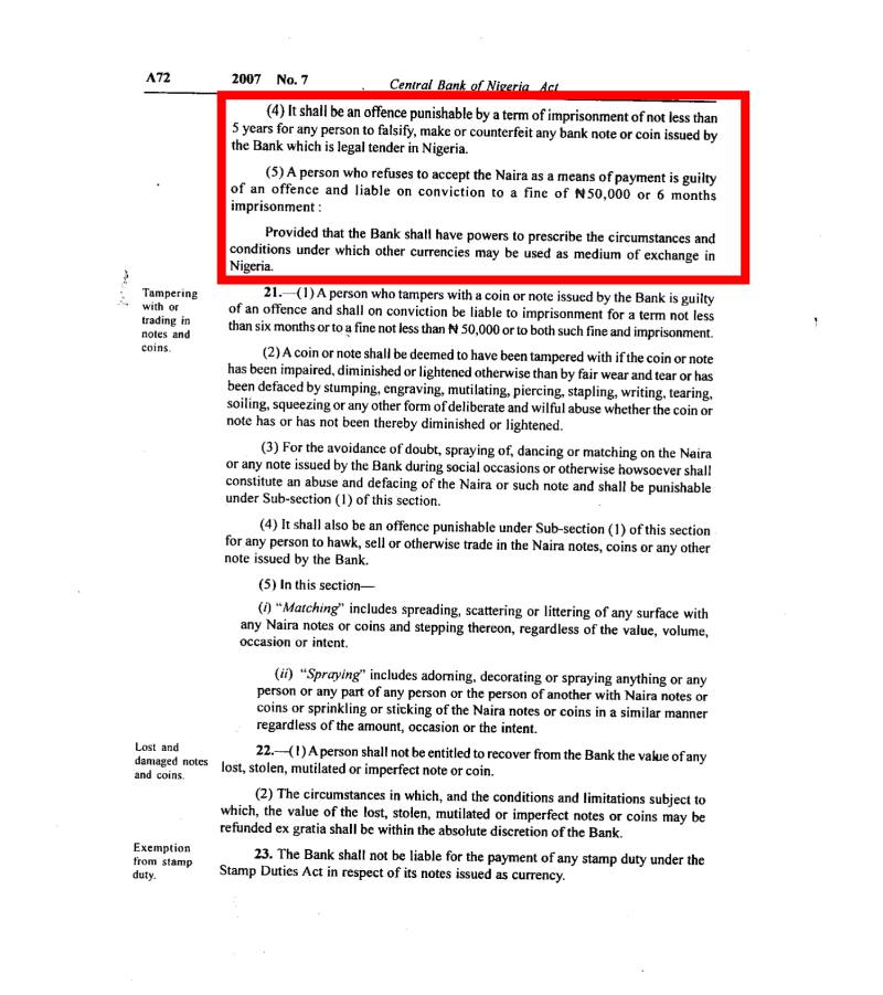 CBN ACT 2007 12