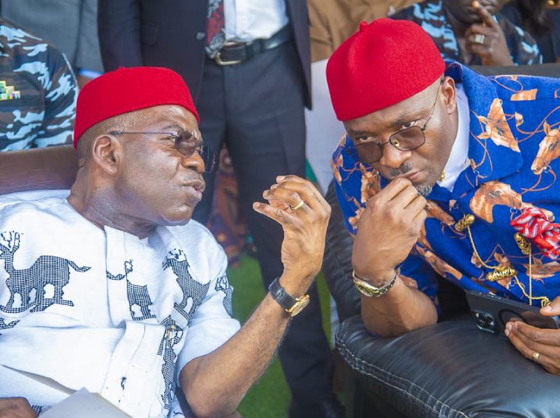 Gov Otti and Deputy Speaker Benjamin Kalu at the ceremony