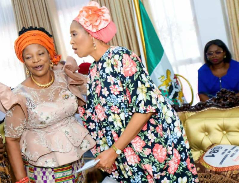 Lolo Eucharia Okereke left conferring with Her Excellency Barrister Patricia Nwobodo