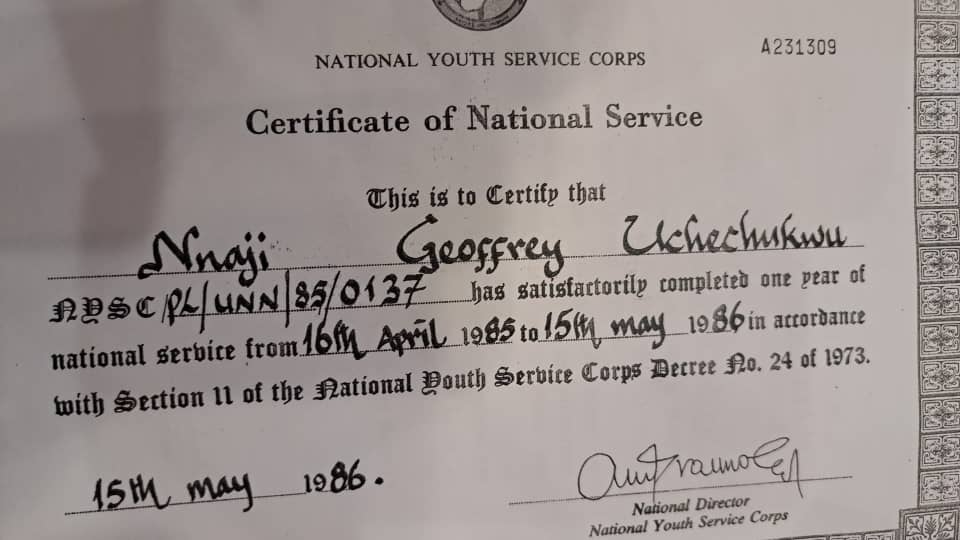 NYSC cert