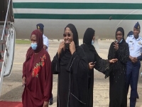 Aisha Buhari at the airport