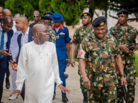 Governor Alex Otti (left) and his security commanders.
