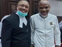 *  L-R: Barrister Ifeanyi Ejiofor, IPOB's lawyer and his client, Mazi Nnamdi Kanu.