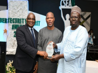  *  L-R: Mr Reuben Muoka, Director of Public Affairs, NCC; Dr Wale Adeagbo, Chief Operating Officer, Halogen Group and Dr Alhassan Haru, Director of New Media and Information Security, NCC, during the presentation of 2022 CyberSecurity Award for Best Public Sector Organization to NCC at the maiden CyberSecurity Merit Awards 2022 organized by CyberSecurity Experts Association of Nigeria in Lagos at the weekend.